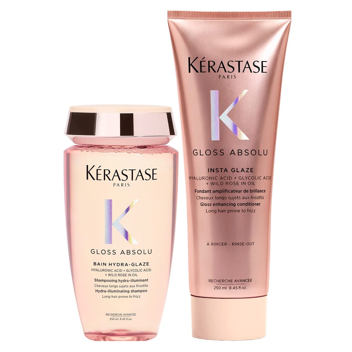Kérastase Gloss Absolu zestaw do włosów długich z tendencją do puszenia się | szampon 250ml, odżywka 250ml