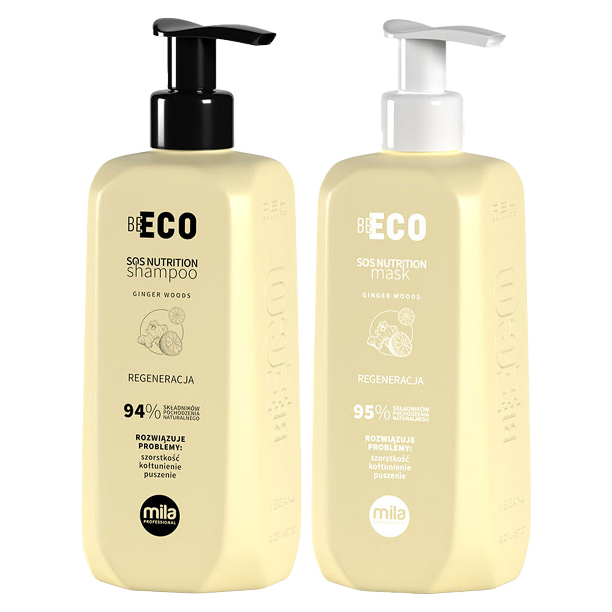 Mila Professional Be Eco Sos Nutrition zestaw regenerujący do włosów | szampon 250ml, maska 250ml