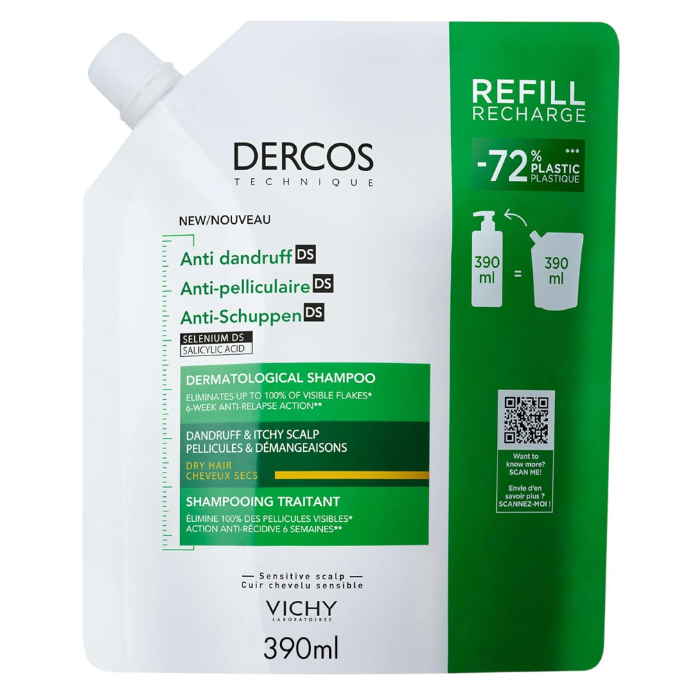Vichy Dercos Technique Anti-roos DS szampon przeciwłupieżowy do włosów suchych 390ml