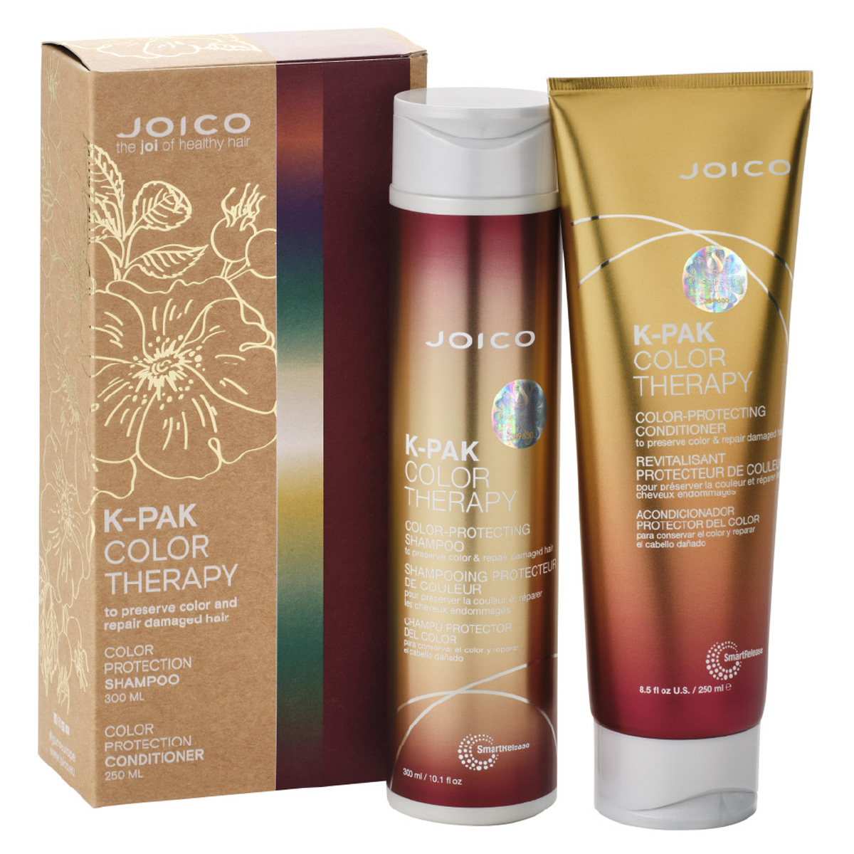 Joico K-Pak Color Therapy regenerujący zestaw prezentowy do włosów farbowanych i zniszczonych | szampon, odżywka
