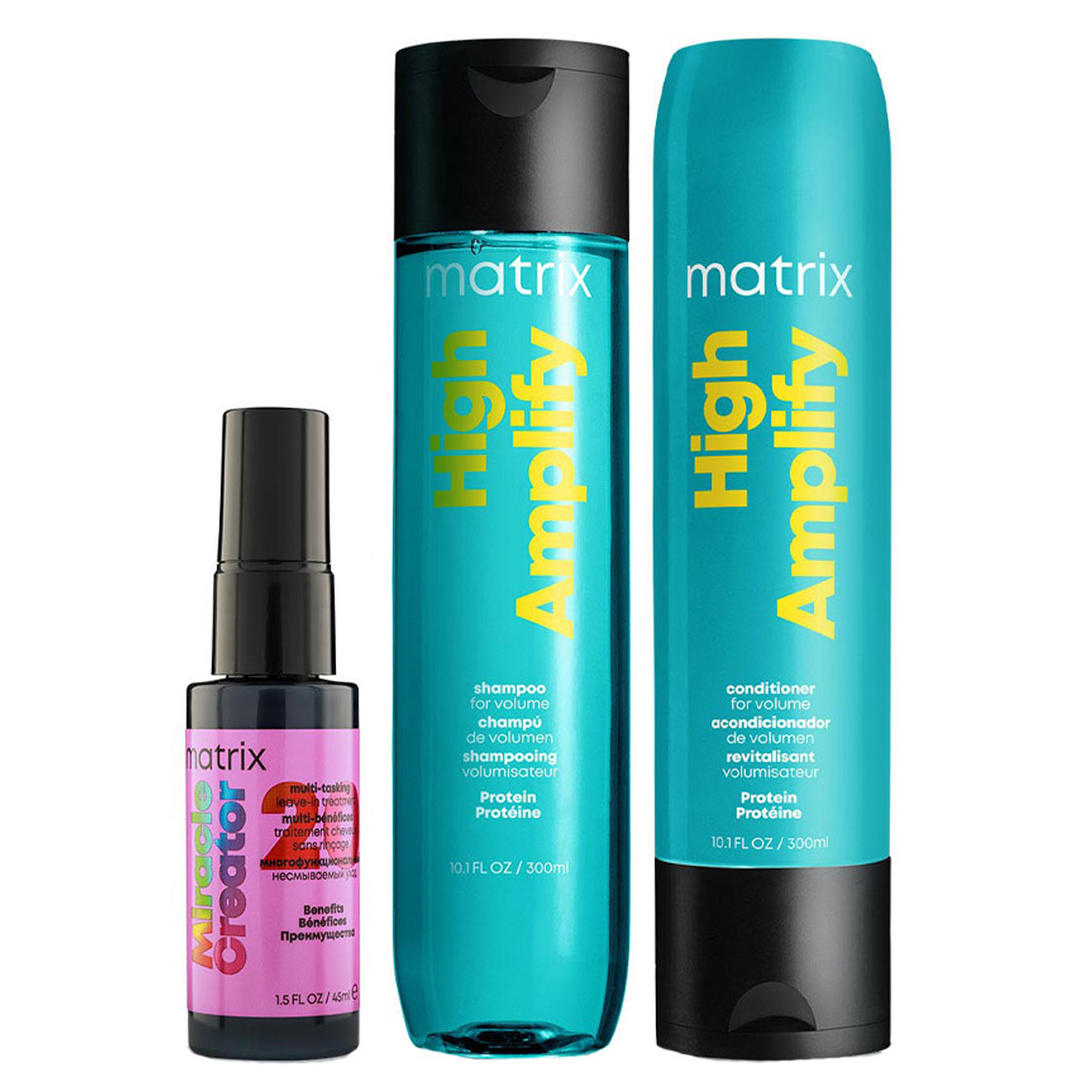 Matrix High Amplify zestaw większa objętość włosów cienkich | szampon, odżywka, spray 45ml