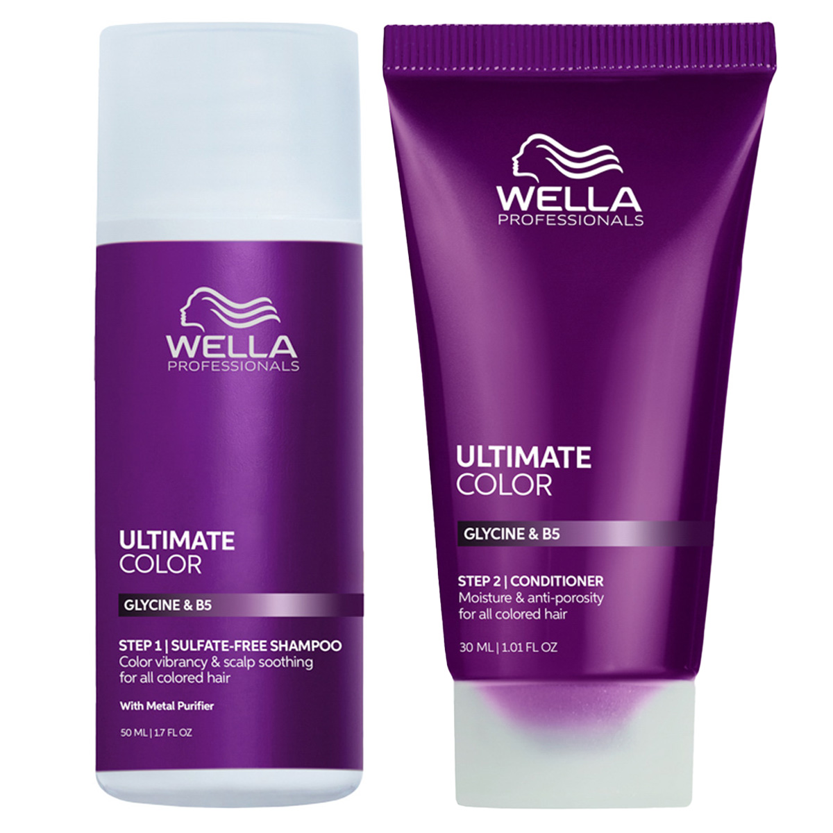 Wella Ultimate Color nabłyszczający zestaw  podróżny do włosów farbowanych | szampon 50ml, odżywka 30ml