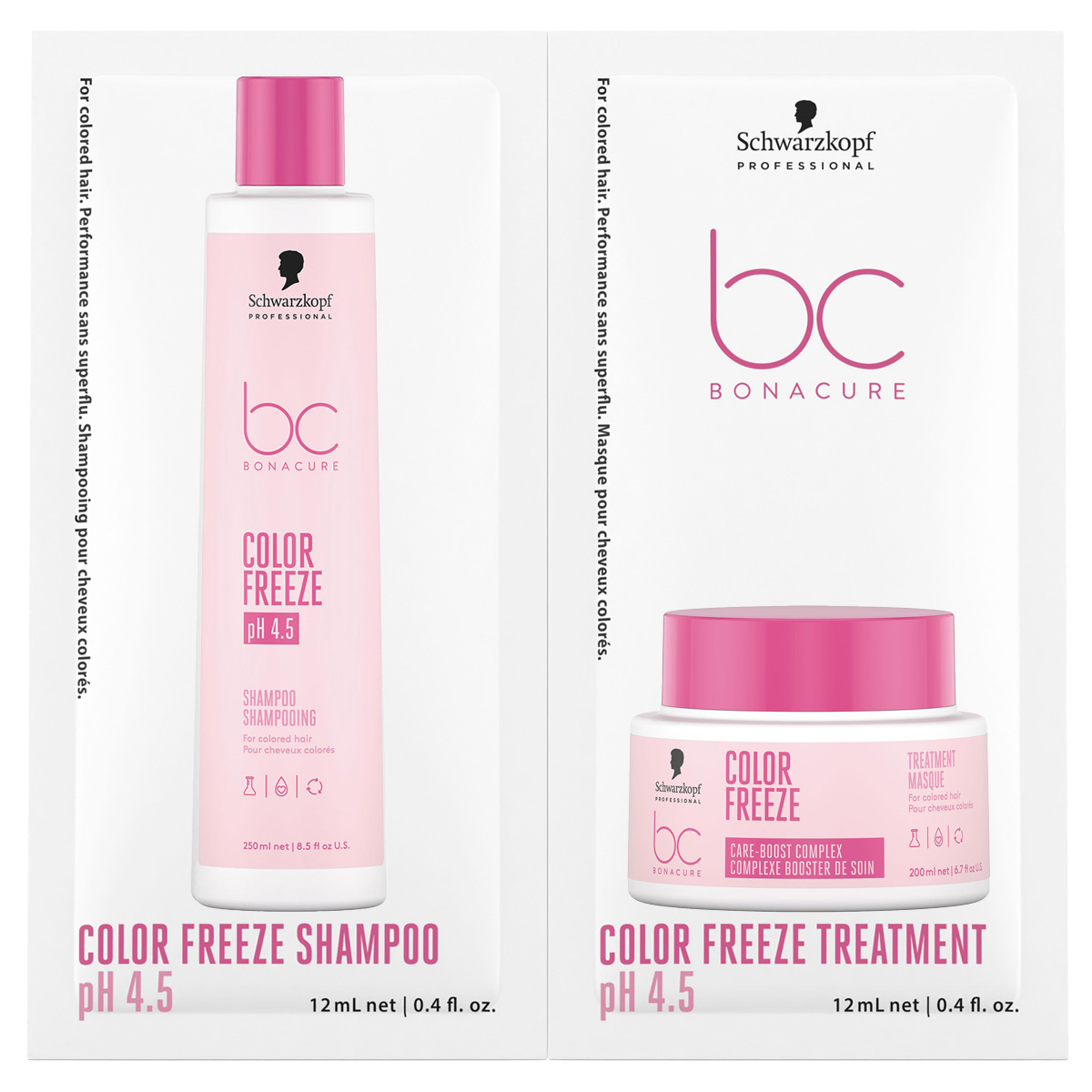 Schwarzkopf Professional BonaCure Color Freeze zestaw do włosów farbowanych | szampon 12ml + maska 12ml