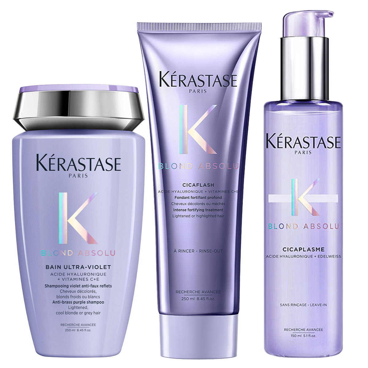 Kérastase Blond Absolu zestaw do włosów z kalifornijskim blondem | szampon, odżywka, serum